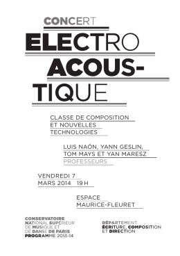 ElectRo ACoUS- TIqUe - Conservatoire national supérieur de