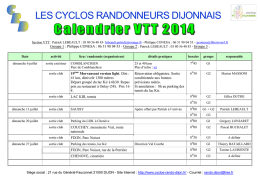 Calendrier VTT 2014-3T - Cyclos randonneurs dijonnais