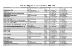 Tableau des membres INFRI 2014