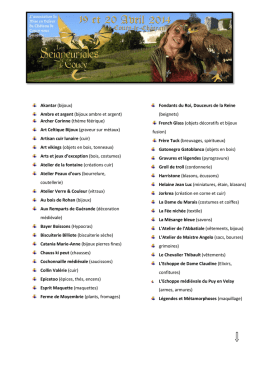 Liste des exposants 2014 - Seigneuriales de Coucy