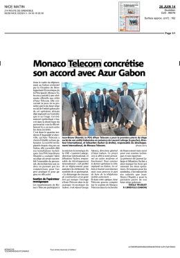 Monaco Telecom concrétise son accord avec Azur Gabon