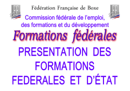 LA FORMATION - Fédération française de boxe