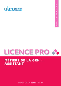 Licence pro Métiers de la gestion des ressources humaines : assistant