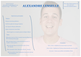 CV Artistique - Alexandre Lenselle