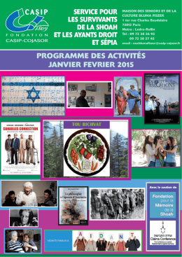 Programme des activités - Fondation pour la Mémoire de la Shoah
