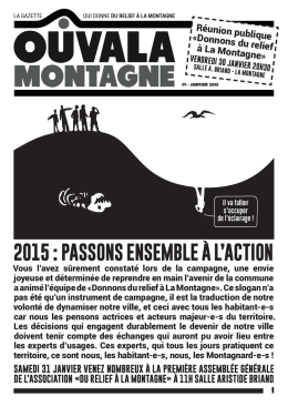 Numéro 1 – Janvier 2015 - Association Du relief à La Montagne