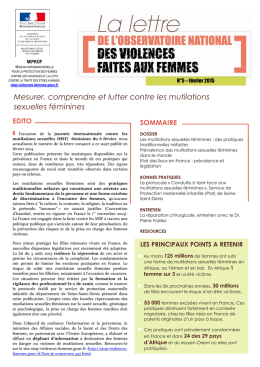 Lettre ONVF - n°5 - fev 2015 - Mutilations sexuelles féminines