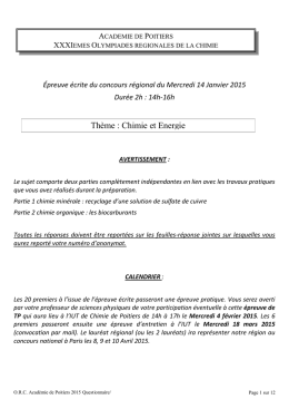 Epreuve écrite 2015 - Académie de Poitiers
