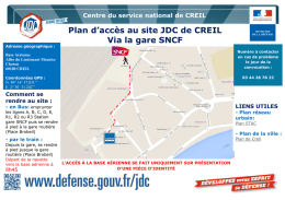 Plan d`accès au site JDC de CREIL / Via la gare