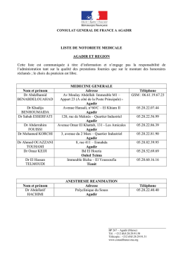 liste medecins DEF Agadir - Consulats généraux de France