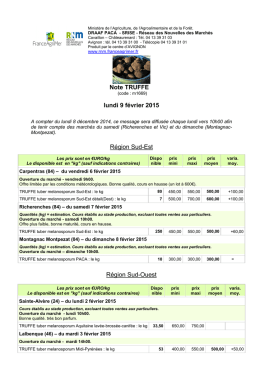 Les cours FranceAgriMer du 9 février 2015 - truffesnoires