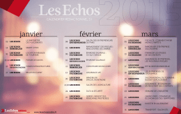 Calendrier rédactionnel Les Echos 1er semestre 2015