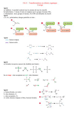 Ch.11 : Transformations en chimie organique Corrigé