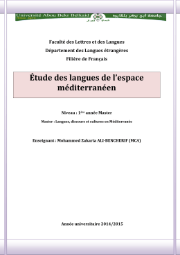 Étude des langues de l`espace méditerranéen