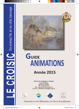 Programme des animations 2015 - Office de tourisme Le Croisic