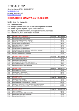 OCCASIONS MAMIYA au 18.02.2015