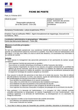 Responsable opérationnel à la villa Cavrois [ PDF