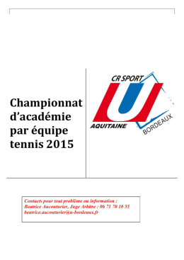 Championnat d`académie par équipe tennis 2015