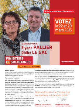 tract de campagne - Elections départementales 2015 en Iroise