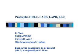 Protocoles HDLC, LAPB, LAPD, LLC