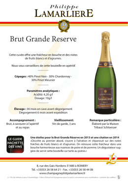 Brut Grande Reserve - Champagne Philippe Lamarliere