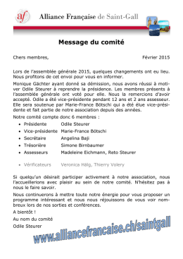 Programme 2015 - Alliance Française en Suisse