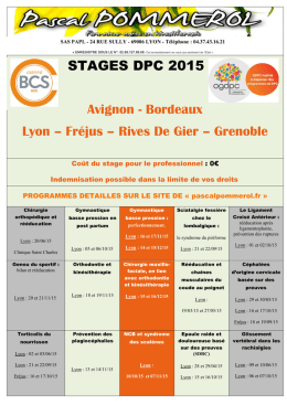 Stages DPC 2015 - Pascal Pommerol formation