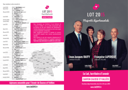 Le Lot, territoire d`avenir Jean-Jacques RAFFY Françoise lApERguE