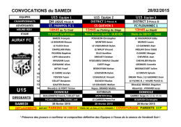 CONVOCATIONS du SAMEDI 28/02/2015