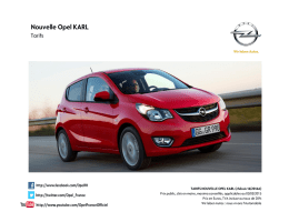 Tarifs et fiche technique Opel KARL