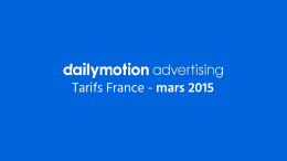 Tarifs - Dailymotion Advertising