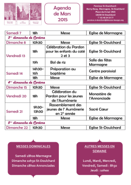 Agenda de Mars 2015 - Diocèse de Bourges