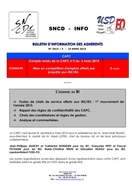 BI n° 2015 - 5 : ANALYSE DE LA CAPC IR2-IR3 DU 06 03 15