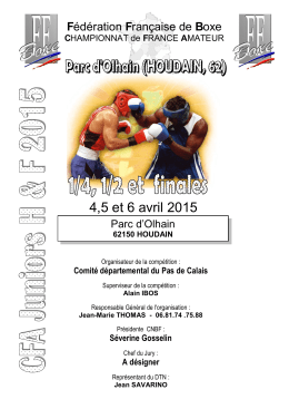 4,5 et 6 avril 2015 - Fédération française de boxe