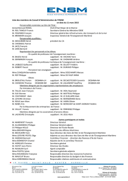 Liste des membres du Conseil d`Administration de l`ENSM en date