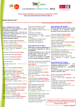 CALENDRIER FORMATIONS 2015