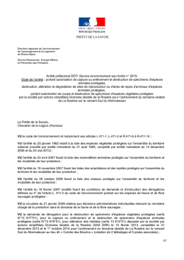 Projet d`arrêté préfectoral - DREAL Rhône