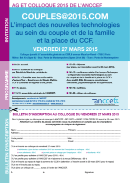 27 mars 2015 Colloque ANCCEF