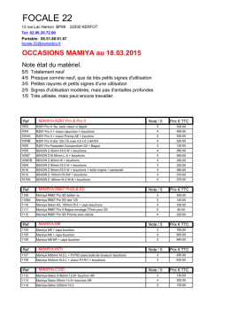 OCCASIONS MAMIYA au 18.03.2015