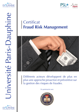 Université Paris-Dauphine - Certificat Fraud Risk Management