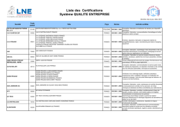 Entreprises certifiées LNE ISO 9001