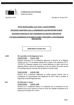 COMMISSION EUROPÉENNE SEC(2015) 147/3 Bruxelles, le 18