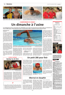 Un dimanche à l`usine - mulhouse olympic natation / mon club