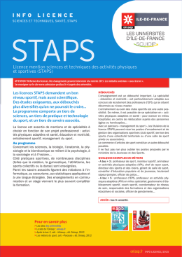 Fiche info licence - STAPS