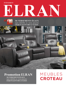 Promotion ELRAN - Meubles Croteau
