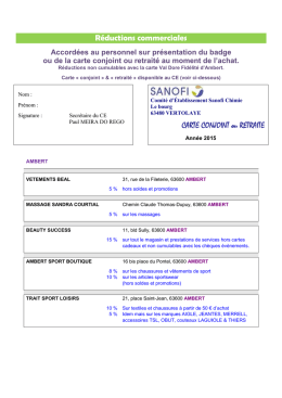 Télécharger le fichier PDF - Site du Comité d`entreprise de Sanofi