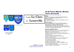 Le Clerc de Lesseville - Racines & Histoire
