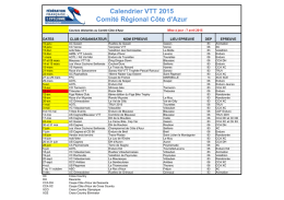 CALENDRIER VTT 2015 - FFC Comité Côte d`Azur