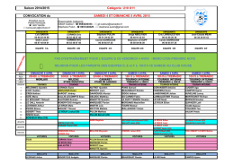 Saison 2014/2015 Catégorie U10 U11 CONVOCATION du SAMEDI