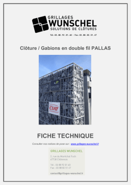 Clôture / Gabions en double fil PALLAS FICHE TECHNIQUE